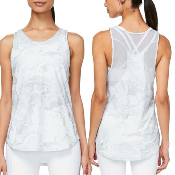 Lululemon Sculpt Tank II Size 6 Tropical Shadow Starlight Multi White - Picture 1 of 9